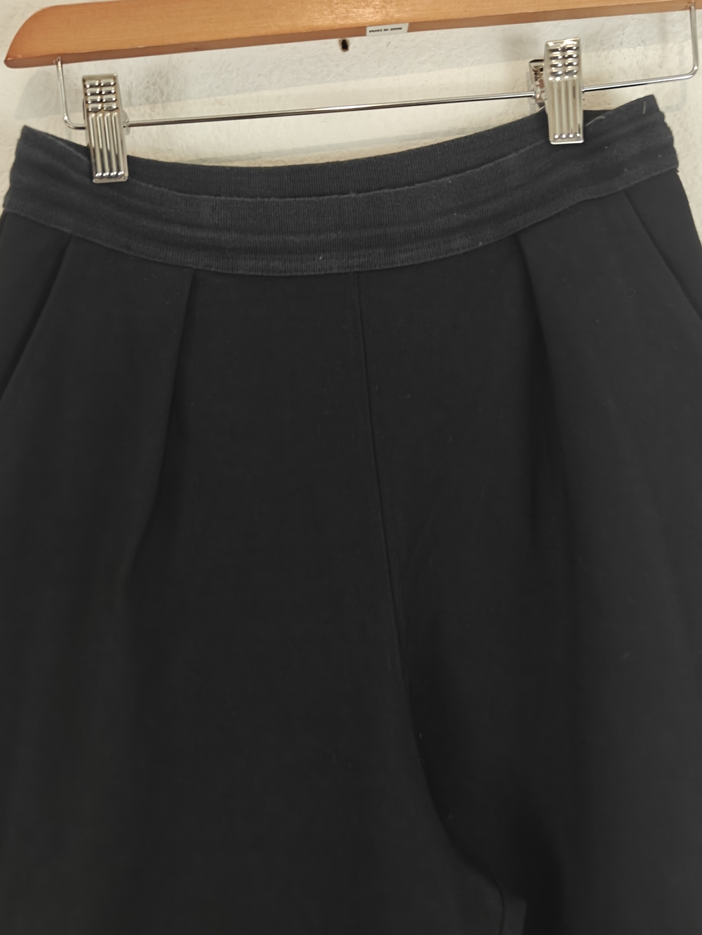 Diesel XS Ultra Wide Leg Cropped Pants Chic Flowy Culottes | Elastic Waist Black - Picture 6 of 16